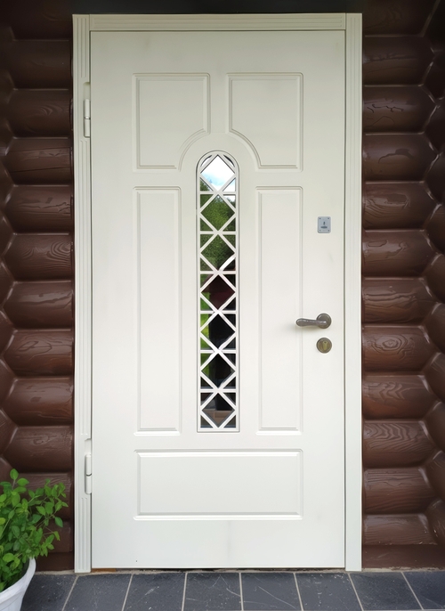 Стальная утепленная белая дверь